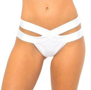 Aries goddess white strappy booty shorts